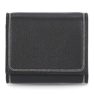 Brunello Cucinelli compact tri-fold Leather Wallet with Monili Chain NIB NWT